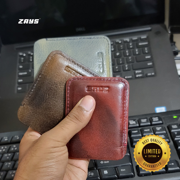 ZAYS Premium Handcrafted Leather Card Holder Mini Wallet for Unisex (Limited Edition) LE01