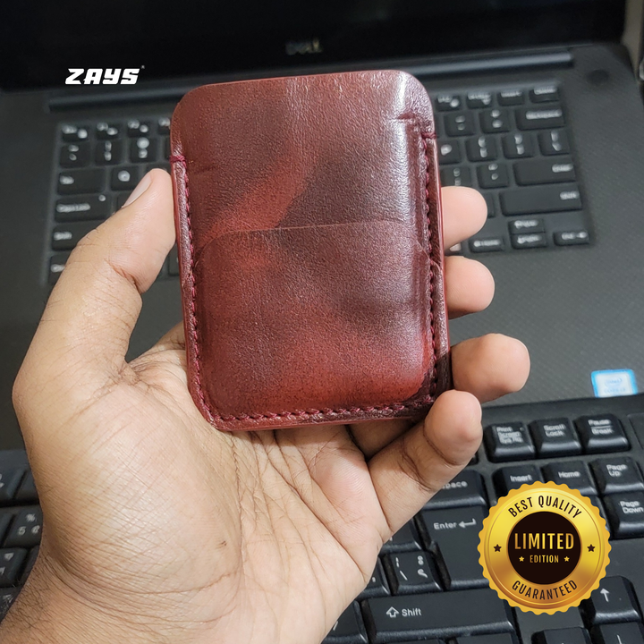 ZAYS Premium Handcrafted Leather Card Holder Mini Wallet for Unisex (Limited Edition) LE02