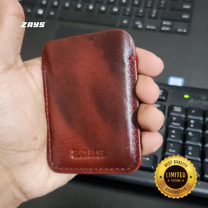 ZAYS Premium Handcrafted Leather Card Holder Mini Wallet for Unisex (Limited Edition) LE02