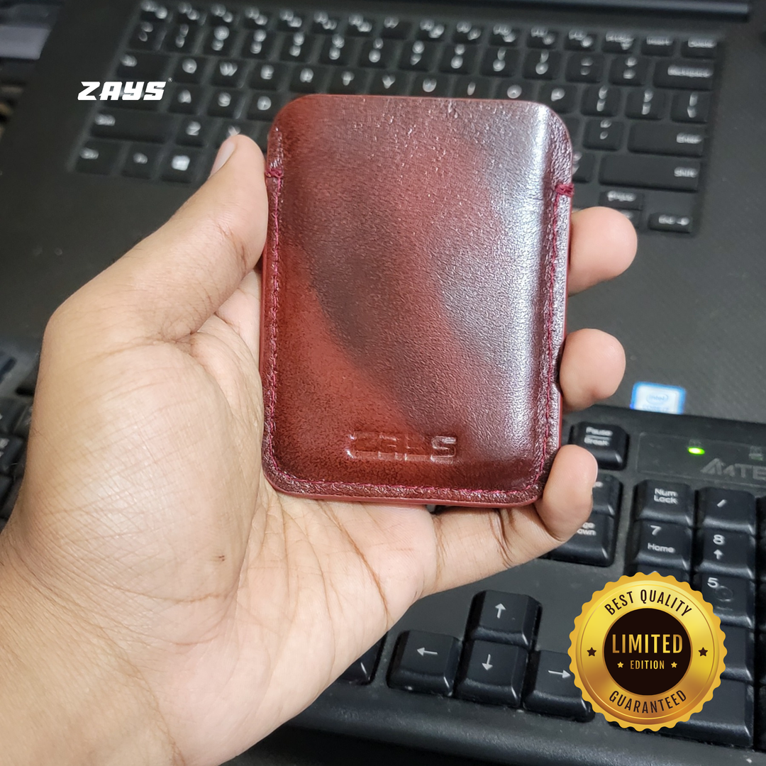 ZAYS Premium Handcrafted Leather Card Holder Mini Wallet for Unisex (Limited Edition) LE02