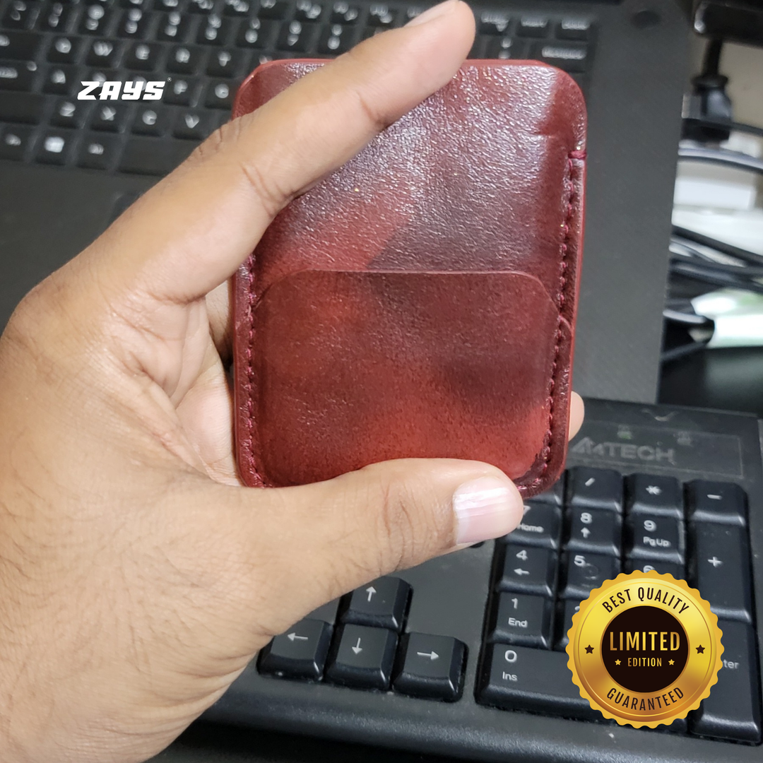 ZAYS Premium Handcrafted Leather Card Holder Mini Wallet for Unisex (Limited Edition) LE02