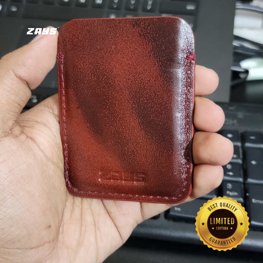 ZAYS Premium Handcrafted Leather Card Holder Mini Wallet for Unisex (Limited Edition) LE02