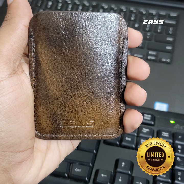 ZAYS Premium Handcrafted Leather Card Holder Mini Wallet for Unisex (Limited Edition) LE03