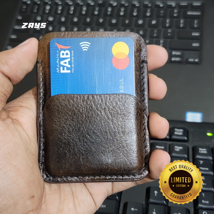 ZAYS Premium Handcrafted Leather Card Holder Mini Wallet for Unisex (Limited Edition) LE03