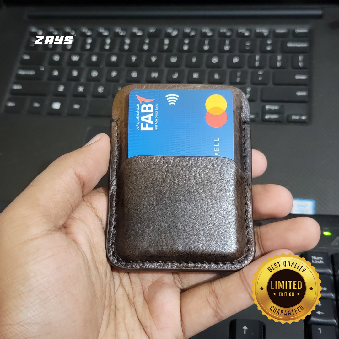 ZAYS Premium Handcrafted Leather Card Holder Mini Wallet for Unisex (Limited Edition) LE03