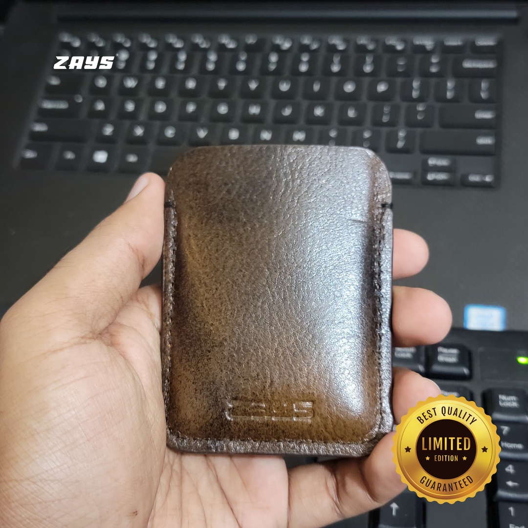 ZAYS Premium Handcrafted Leather Card Holder Mini Wallet for Unisex (Limited Edition) LE03