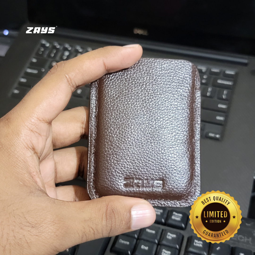 ZAYS Premium Handcrafted Leather Card Holder Mini Wallet for Unisex (Limited Edition) LE04