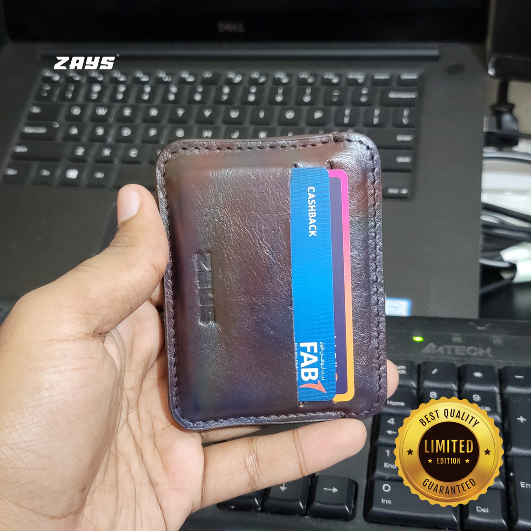 ZAYS Premium Handcrafted Leather Card Holder Mini Wallet for Unisex (Limited Edition) LE05