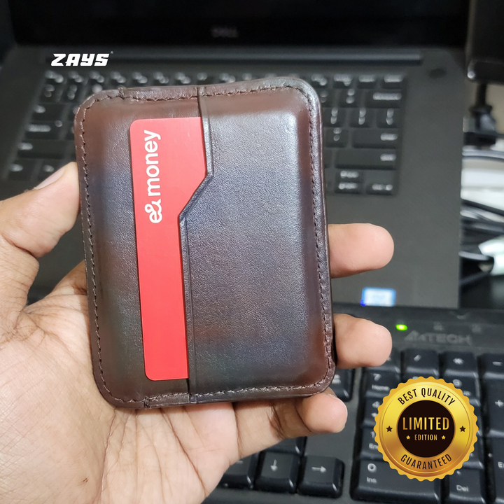 ZAYS Premium Handcrafted Leather Card Holder Mini Wallet for Unisex (Limited Edition) LE05