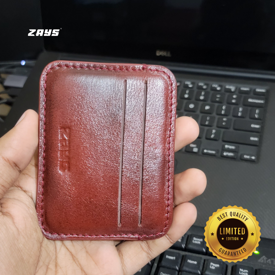 ZAYS Premium Handcrafted Leather Card Holder Mini Wallet for Unisex (Limited Edition) LE06