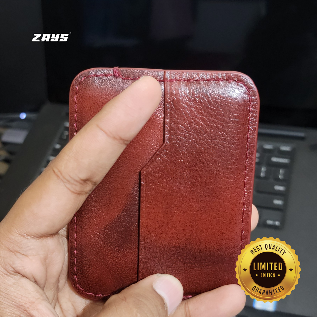 ZAYS Premium Handcrafted Leather Card Holder Mini Wallet for Unisex (Limited Edition) LE06