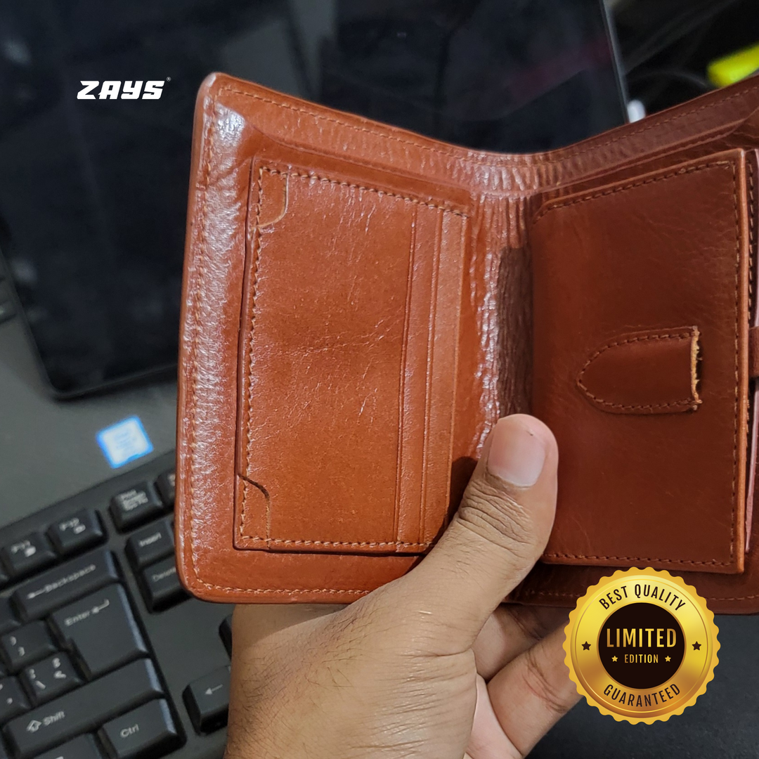 ZAYS Premium Handcrafted Leather Short Wallet for Unisex (Limited Edition) LE08