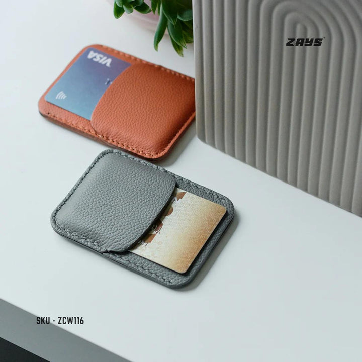 Zays Premium Leather Handcrafted Super Slim Card Holder Mini Wallet