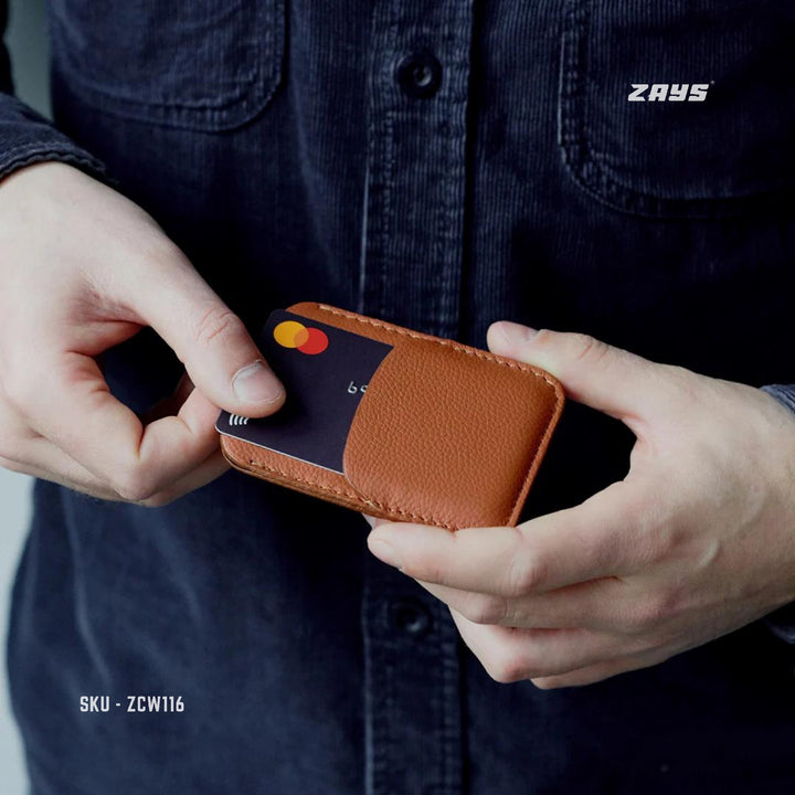 Zays Premium Leather Handcrafted Super Slim Card Holder Mini Wallet