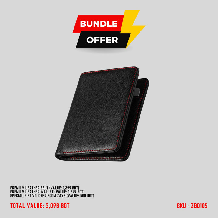 Zays Special Bundle Offer: Premium Leather Belt, Wallet & Exclusive 500 TK Gift Voucher & Free Delivery