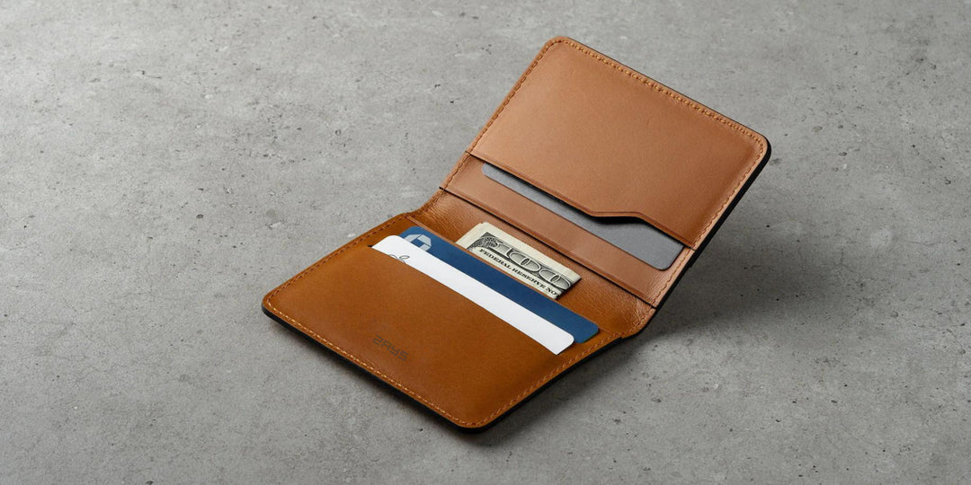 Zays Premium Leather Handcrafted Super Slim Card Holder Mini Wallet