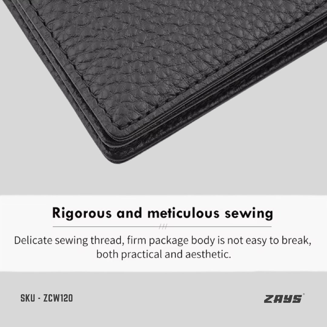 Zays Premium Leather Handcrafted Card Holder Mini Wallet