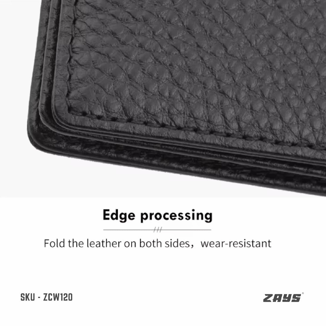 Zays Premium Leather Handcrafted Card Holder Mini Wallet