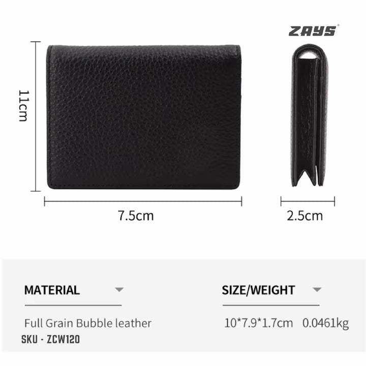 Zays Premium Leather Handcrafted Card Holder Mini Wallet