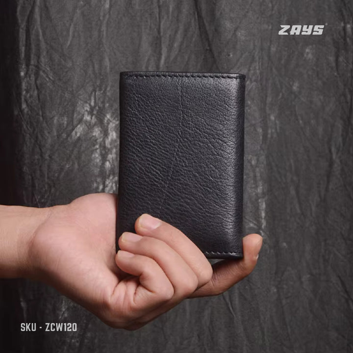 Zays Premium Leather Handcrafted Card Holder Mini Wallet