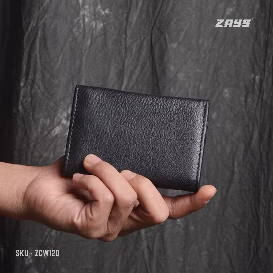 Zays Premium Leather Handcrafted Card Holder Mini Wallet