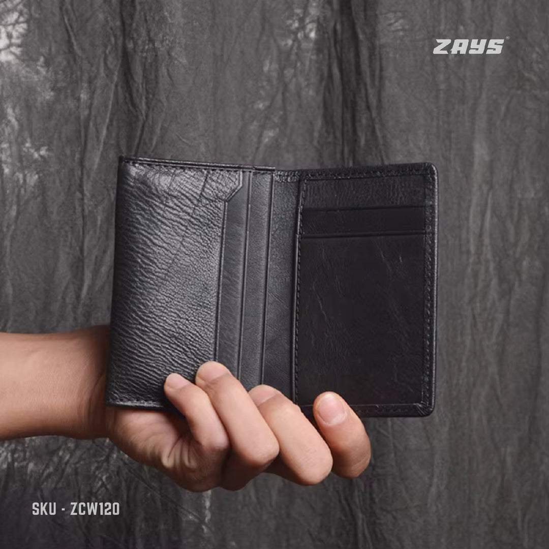 Zays Premium Leather Handcrafted Card Holder Mini Wallet