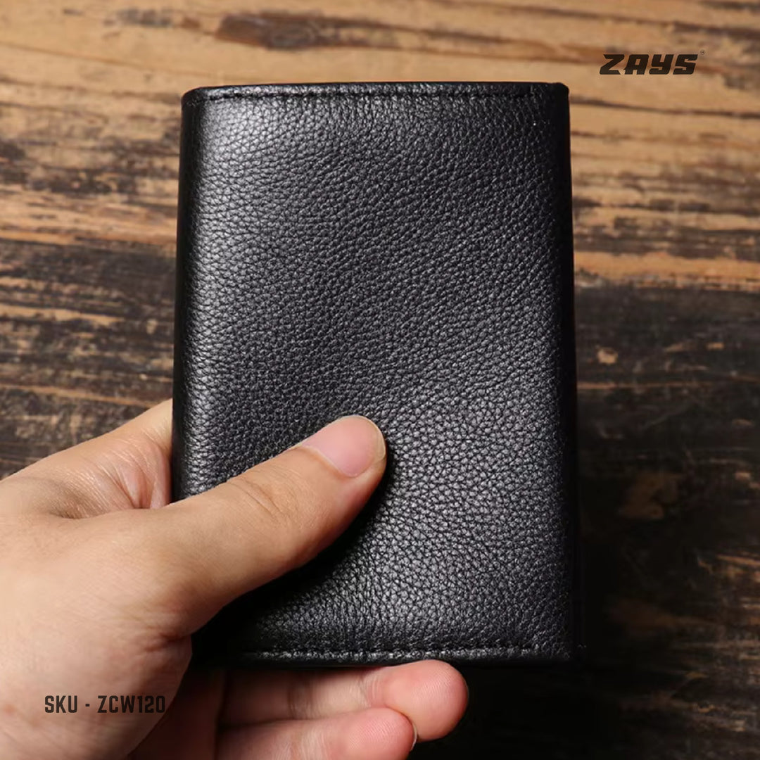 Zays Premium Leather Handcrafted Card Holder Mini Wallet