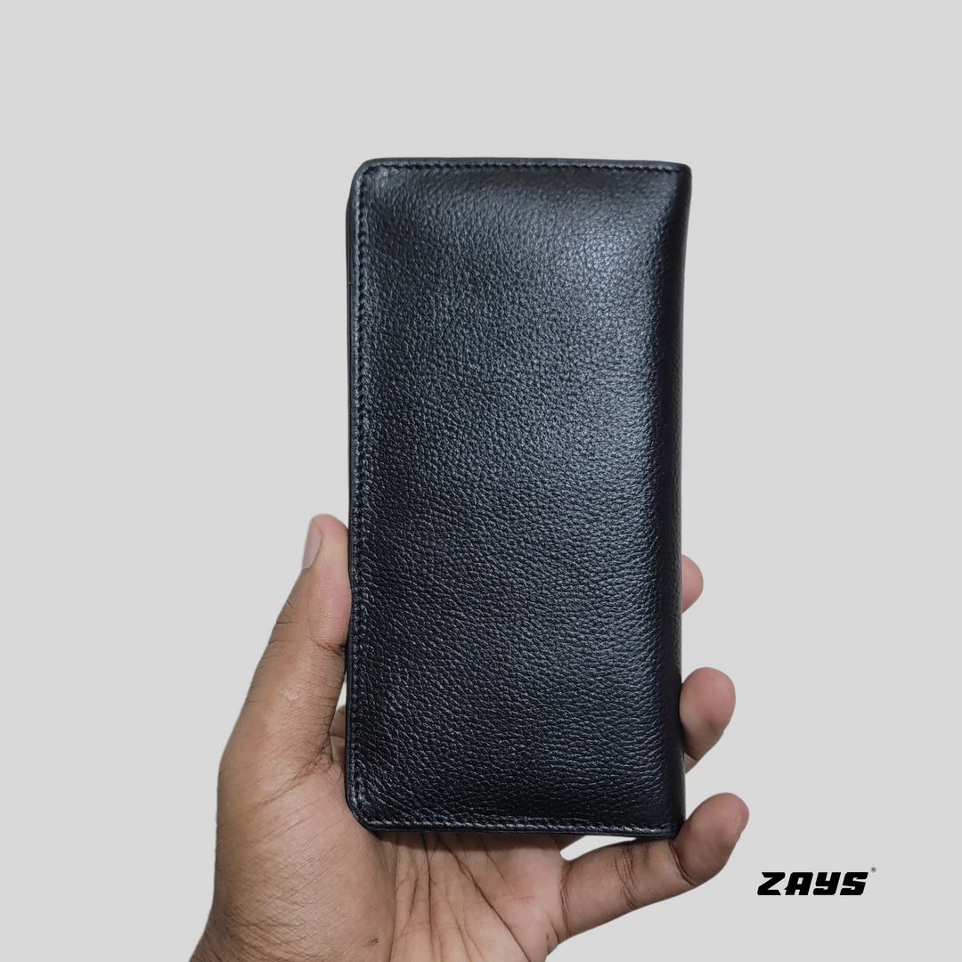 Zays Genuine Leather Long Wallet for Men & Women | Slim, Stylish & Durable Card Holder with Multiple Pockets