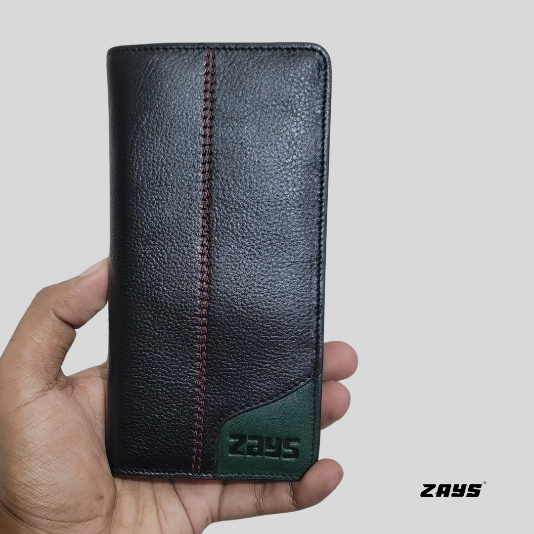 Zays Genuine Leather Long Wallet for Men & Women | Slim, Stylish & Durable Card Holder with Multiple Pockets