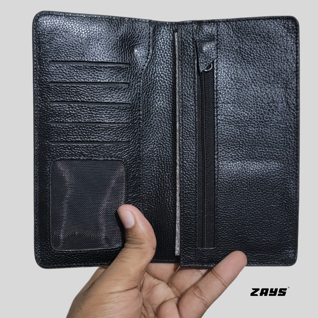 Zays Genuine Leather Long Wallet for Men & Women | Slim, Stylish & Durable Card Holder with Multiple Pockets