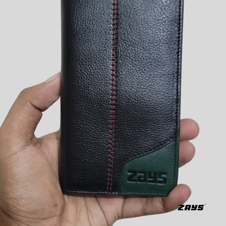 Zays Genuine Leather Long Wallet for Men & Women | Slim, Stylish & Durable Card Holder with Multiple Pockets