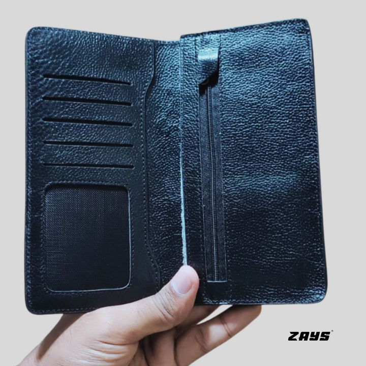 Zays Genuine Leather Long Wallet for Men & Women | Slim, Stylish & Durable Card Holder with Multiple Pockets