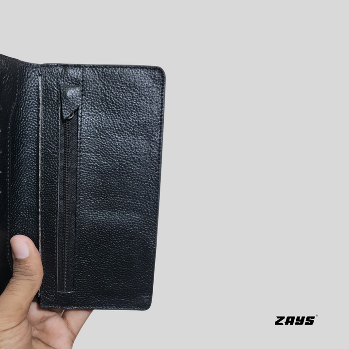 Zays Genuine Leather Long Wallet for Men & Women | Slim, Stylish & Durable Card Holder with Multiple Pockets