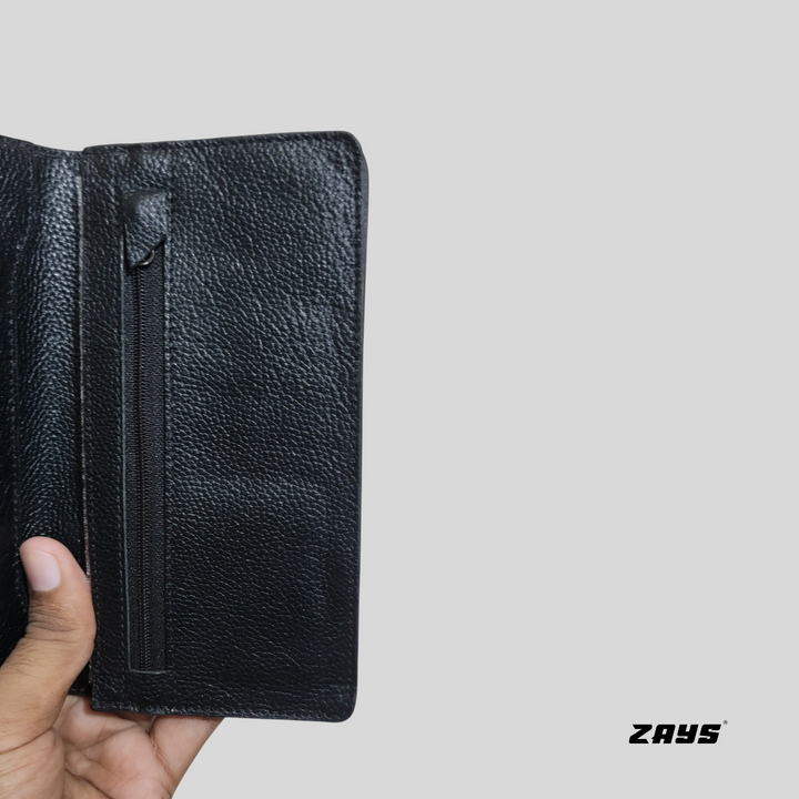 Zays Genuine Leather Long Wallet for Men & Women | Slim, Stylish & Durable Card Holder with Multiple Pockets