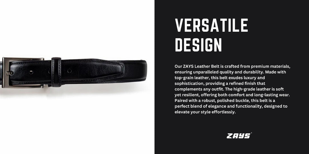 Zays Oversized Genuine Leather Belt for Men | Handcrafted 100% Full-Grain Leather | Durable & Adjustable Plus Size Belt (50"-70") | Classic Metal Buckle | Stylish Leather Belt for Jeans, Formal & Casual Wear | Perfect for Larger Waist Sizes 40" and Above