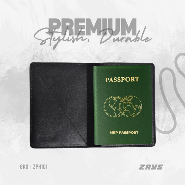 ZAYS Premium Leather Passport Cover Holder | Fits MRP Passport | Stylish, Durable & Travel Essential for Men & Women