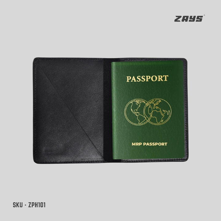 ZAYS Premium Leather Passport Cover Holder | Fits MRP Passport | Stylish, Durable & Travel Essential for Men & Women