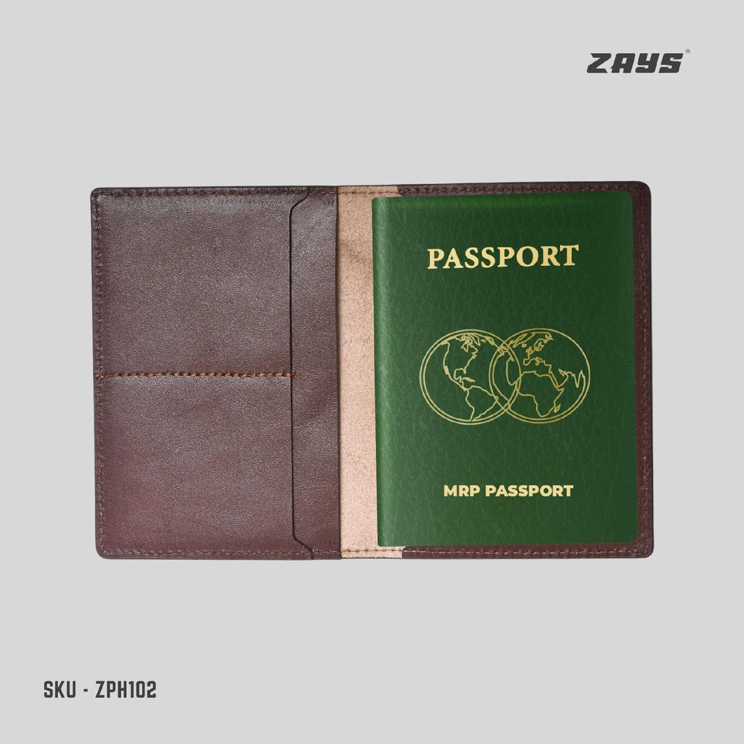 ZAYS Premium Leather Passport Cover Holder | Fits MRP Passport | Stylish, Durable & Travel Essential for Men & Women