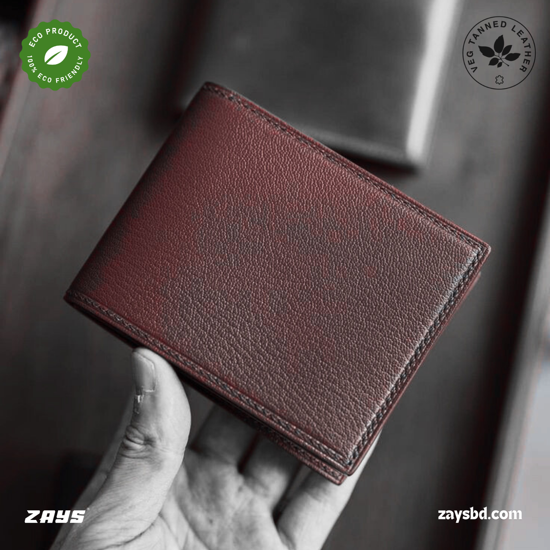 Zays Premium Handcrafted Slim Bifold Eco-friendly Leather Short Wallet for Unisex