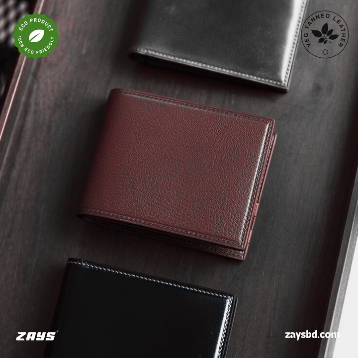 Zays Premium Handcrafted Slim Bifold Eco-friendly Leather Short Wallet for Unisex