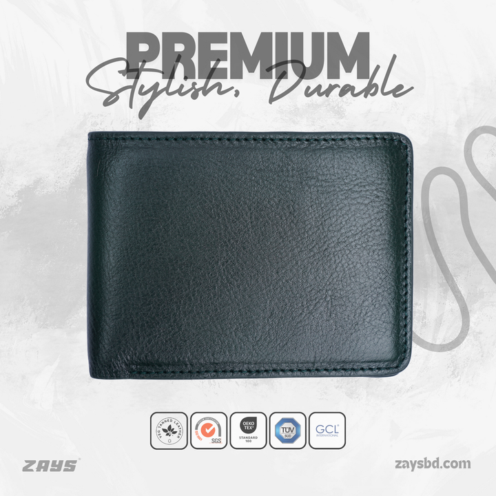 Zays Premium Handcrafted Slim Bifold Eco-friendly Leather Short Wallet for Unisex