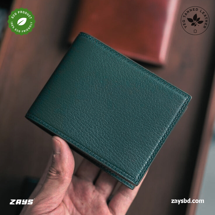 Zays Premium Handcrafted Slim Bifold Eco-friendly Leather Short Wallet for Unisex