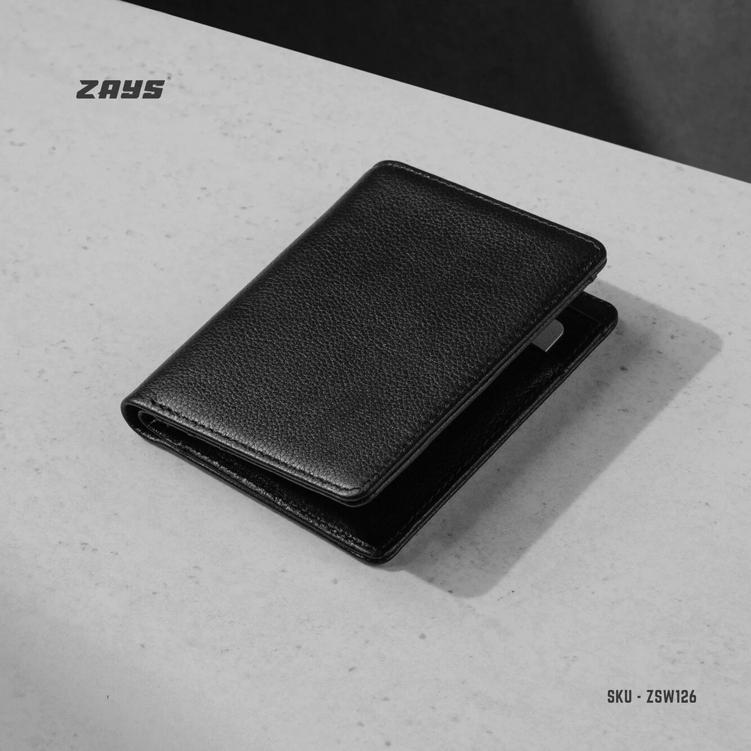 ZAYS Premium Handcrafted Slim Bifold Leather Short Wallet for Men & Women - Personalized Top-Grain Leather Wallet - Compact, Durable & Stylish