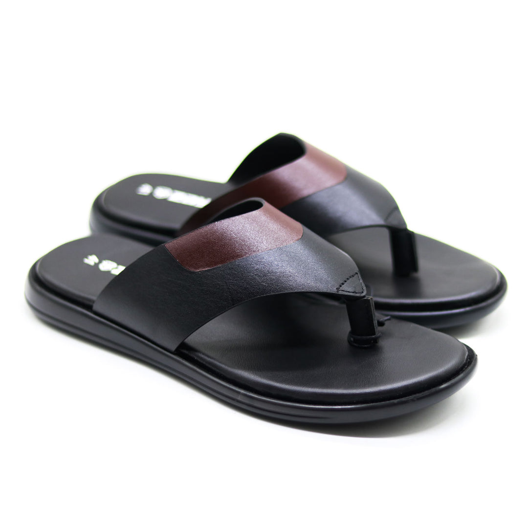 ZAYS Leather Close Sandal for Men (Black & Chocolate) - Stylish & Comfortable | Premium ZA13 Sandals for All-Day Wear