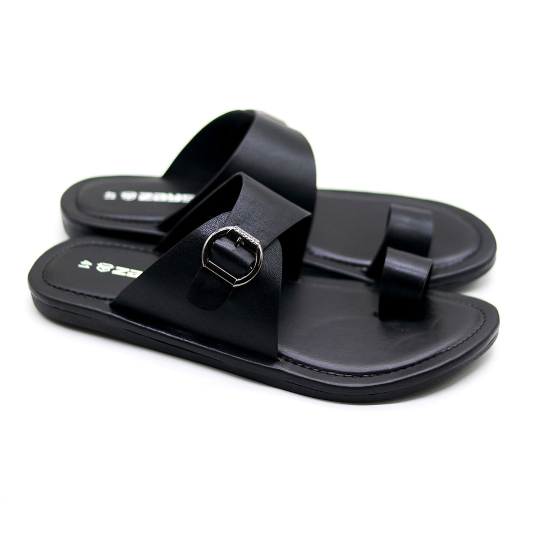 ZAYS Premium Leather Sandal for Men - Stylish Black Sandals | Comfortable & Durable Footwear | Code ZA12