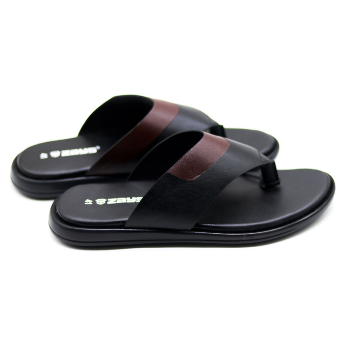 ZAYS Leather Close Sandal for Men (Black & Chocolate) - Stylish & Comfortable | Premium ZA13 Sandals for All-Day Wear