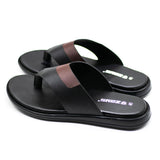 Zays Leather Sandal For Men (Black) - ZA101