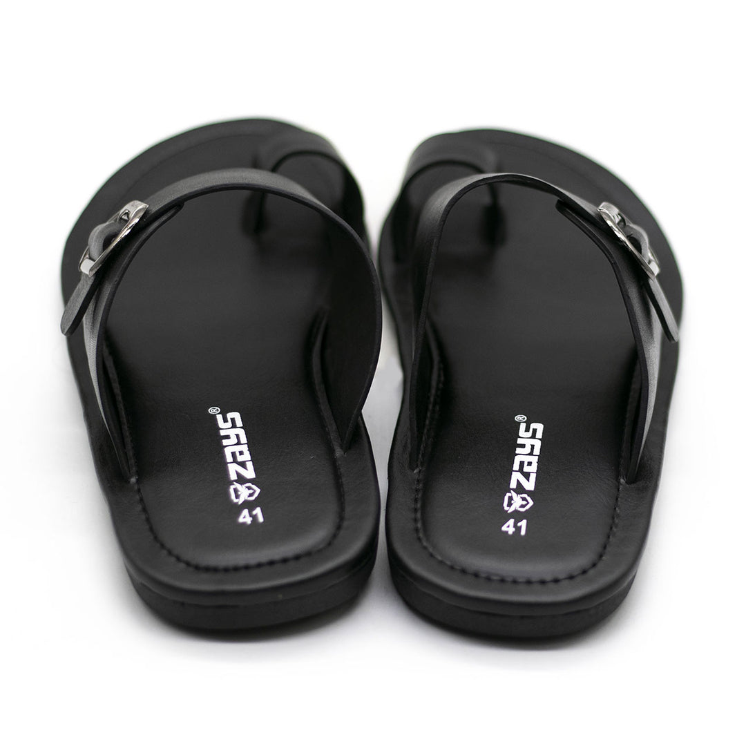 ZAYS Premium Leather Sandal for Men - Stylish Black Sandals | Comfortable & Durable Footwear | Code ZA12