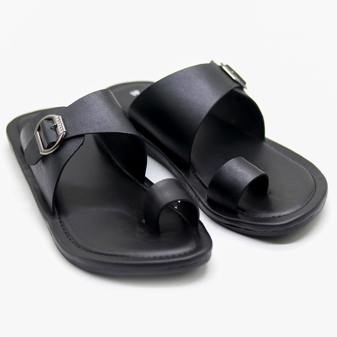 ZAYS Premium Leather Sandal for Men - Stylish Black Sandals | Comfortable & Durable Footwear | ZA12