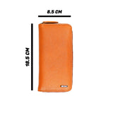 Zays Premium Leather Multifunctional Long Mobile Wallet for Unisex - Brown - WL39
